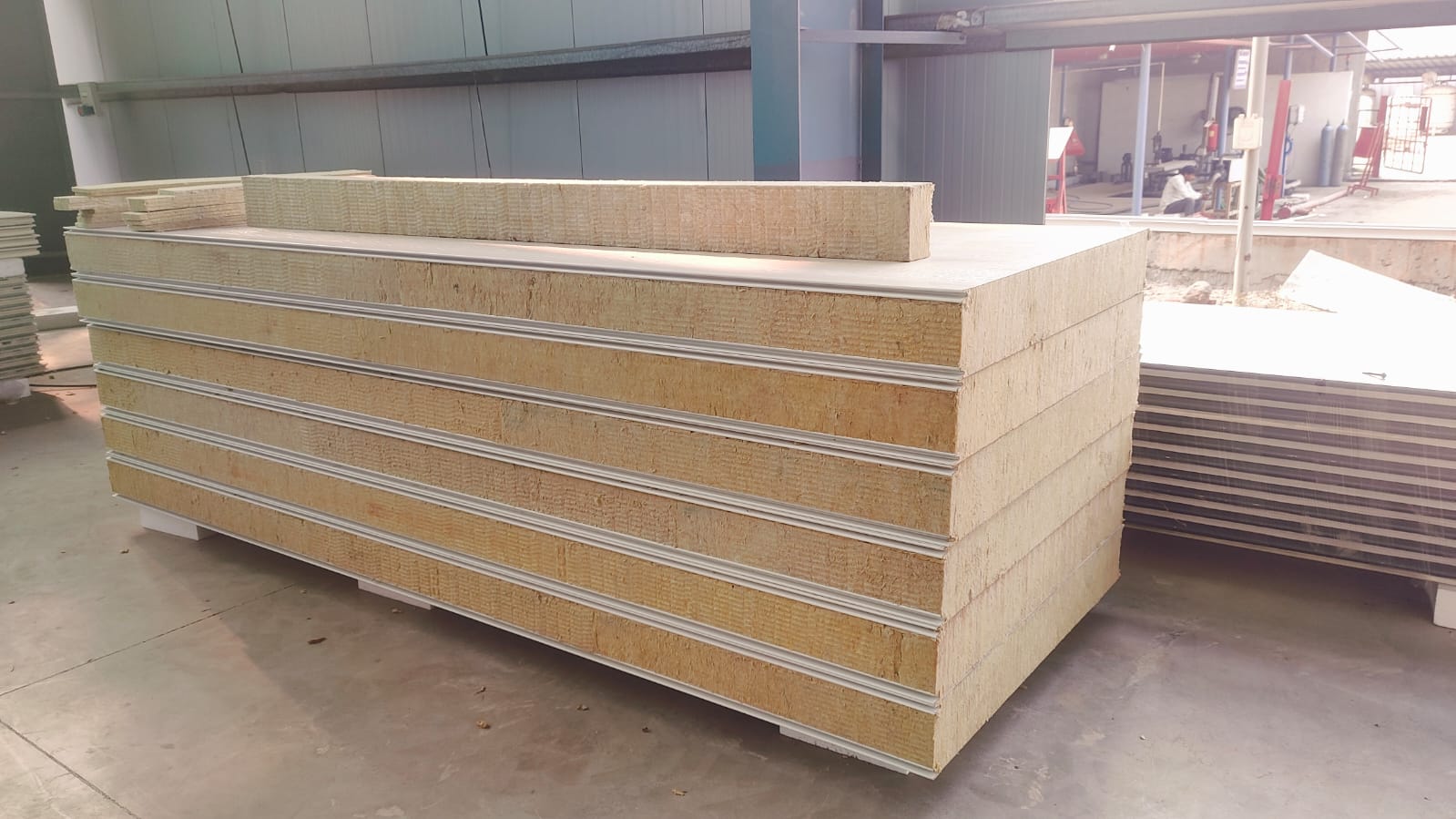 R-Wool stonewool panels stacked at Rinac warehouse ready for data centre project