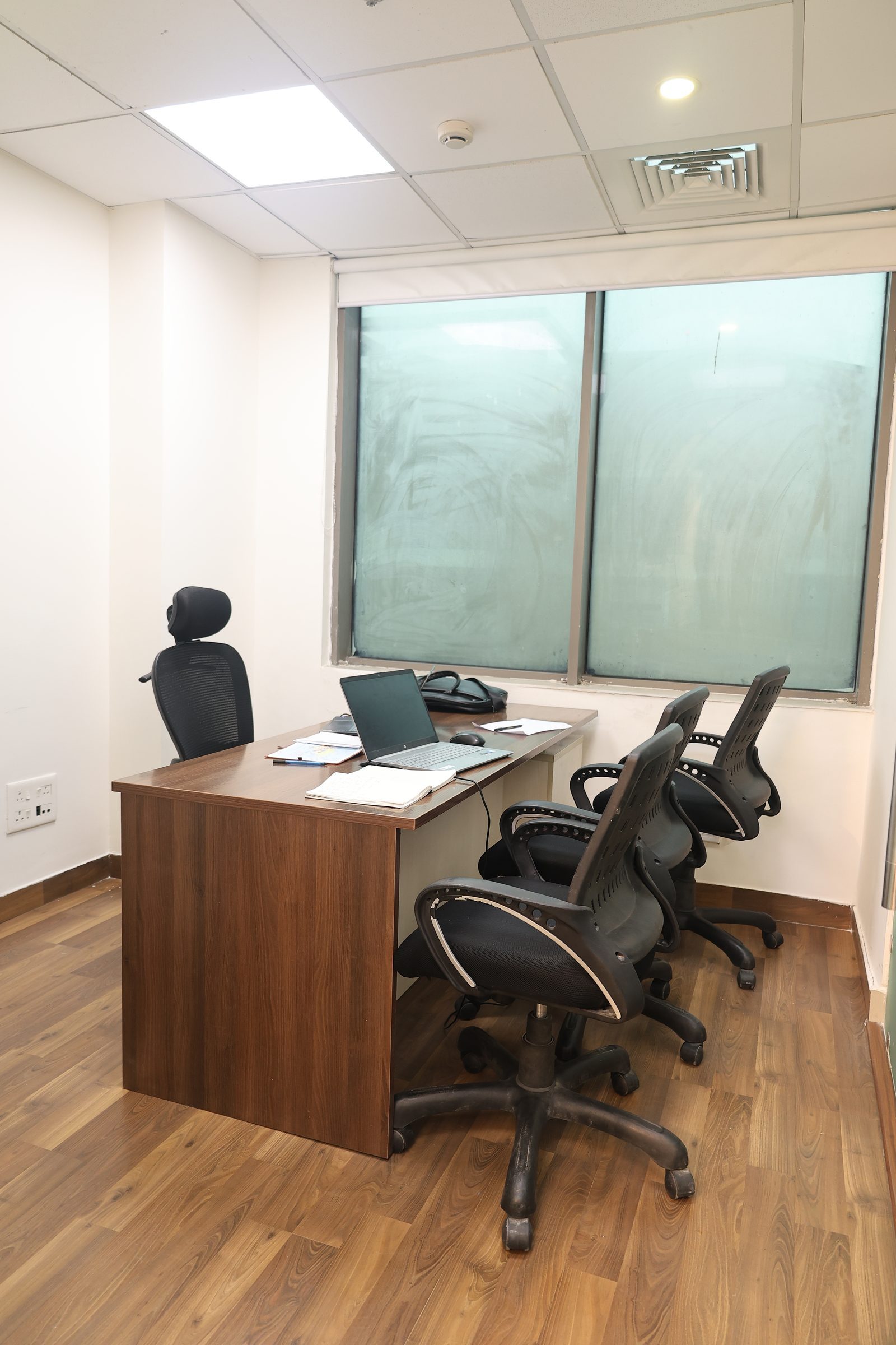 Private cabin and workspace at the Rinac Chandigarh office