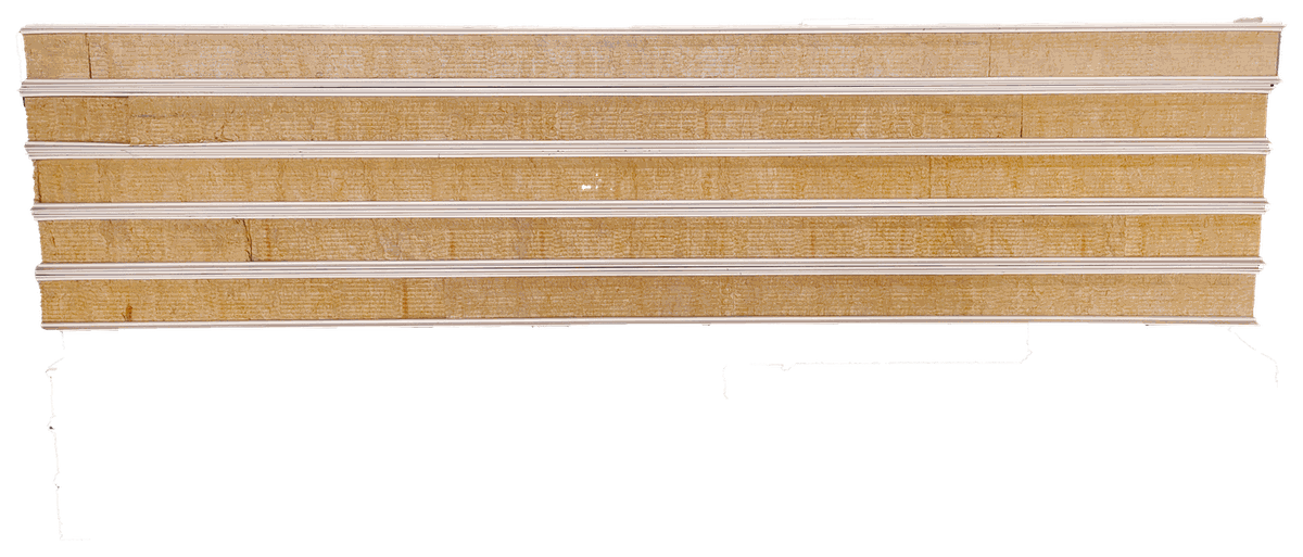 Front view of R-Wool stonewool panels showing stone wool core